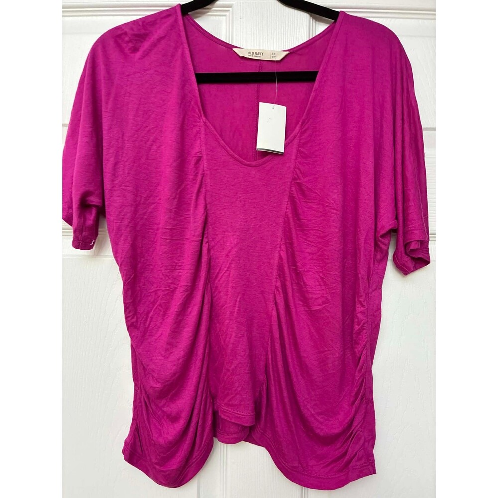 Old Navy XS Purple Magenta Dolman Sleeve V-Neck Soft Knit Top Women